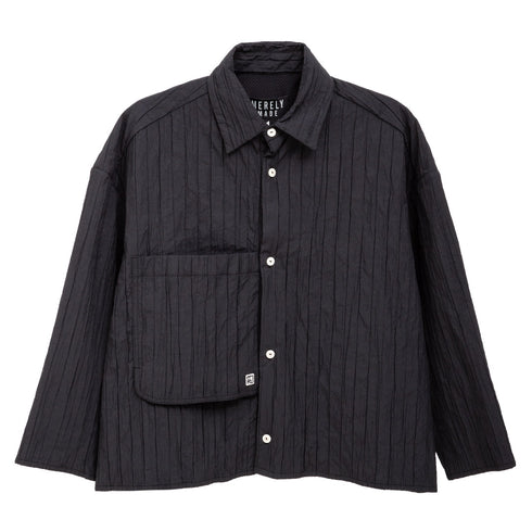 Merely Made Merely Quilted Cropped Shirt Black 24231SH Degli Uberti